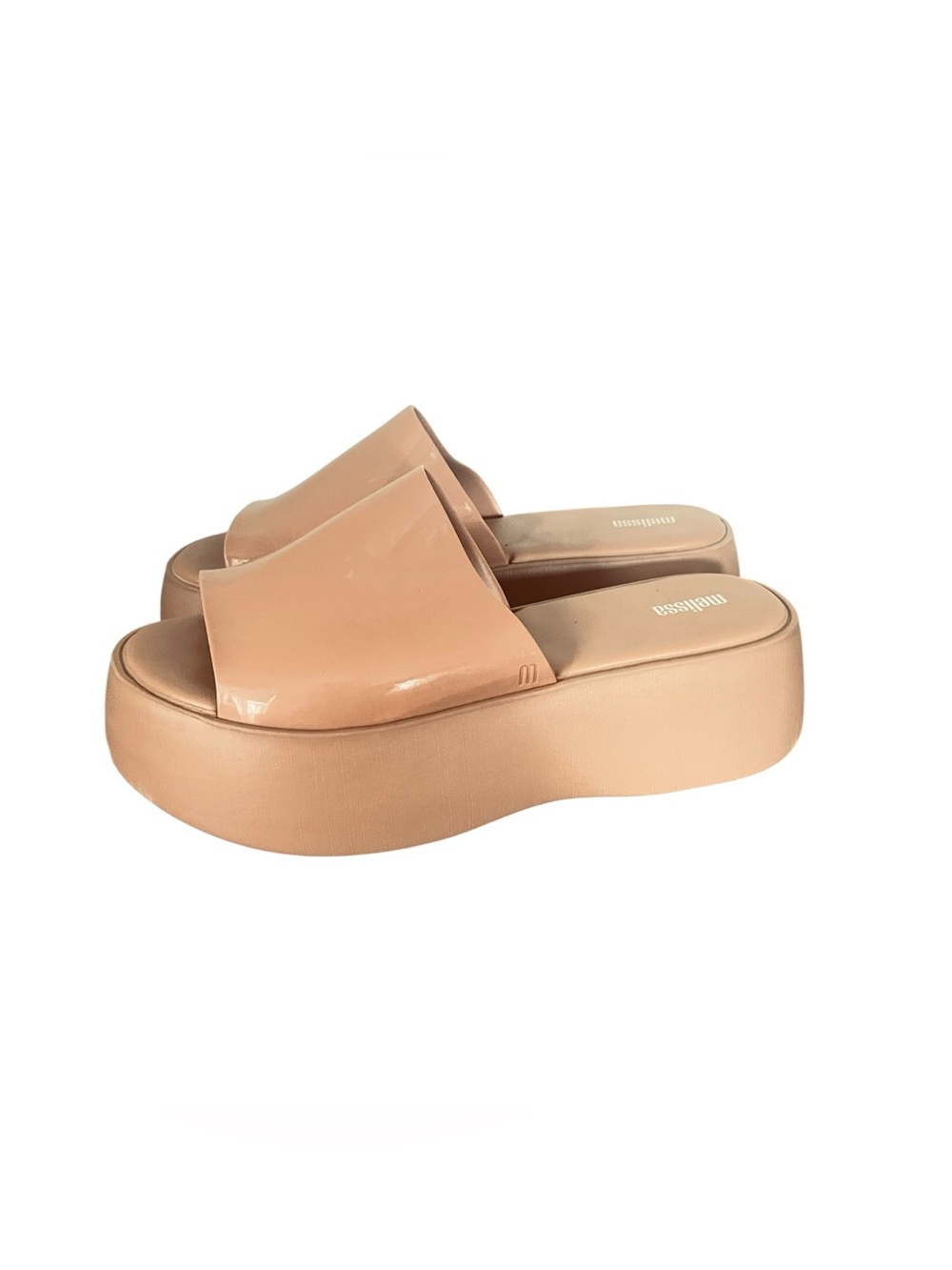 Melissa Blush Patent Platform Slide Sandals